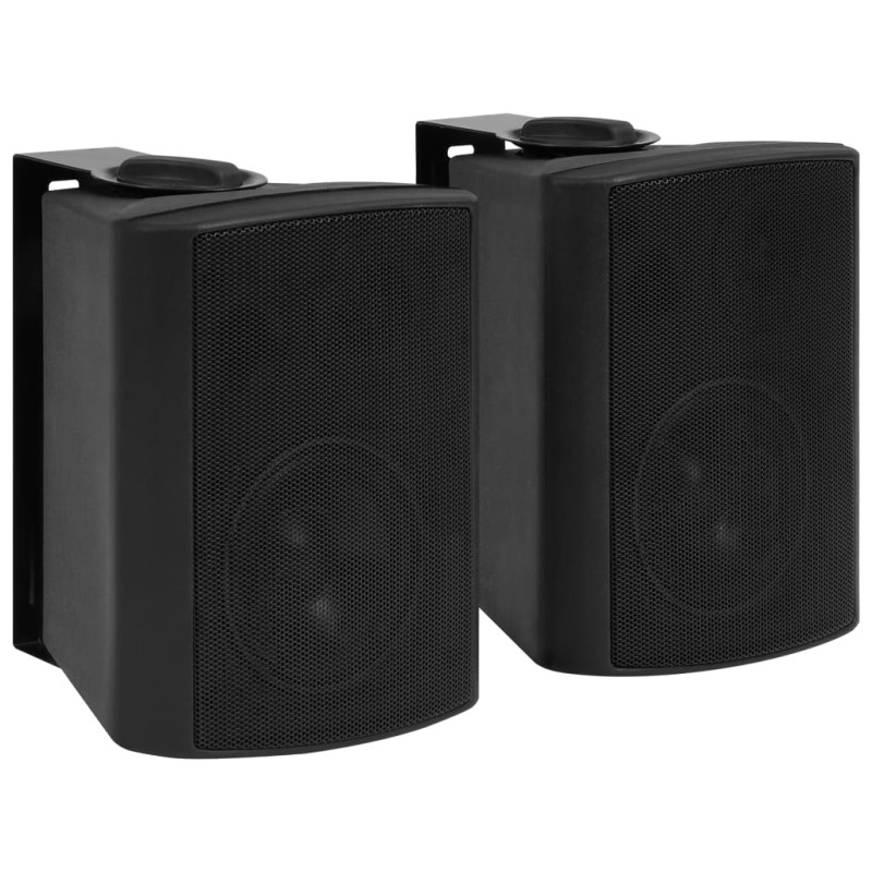 Haut parleurs stéréo muraux 2 pcs noir intérieur extérieur 80 W