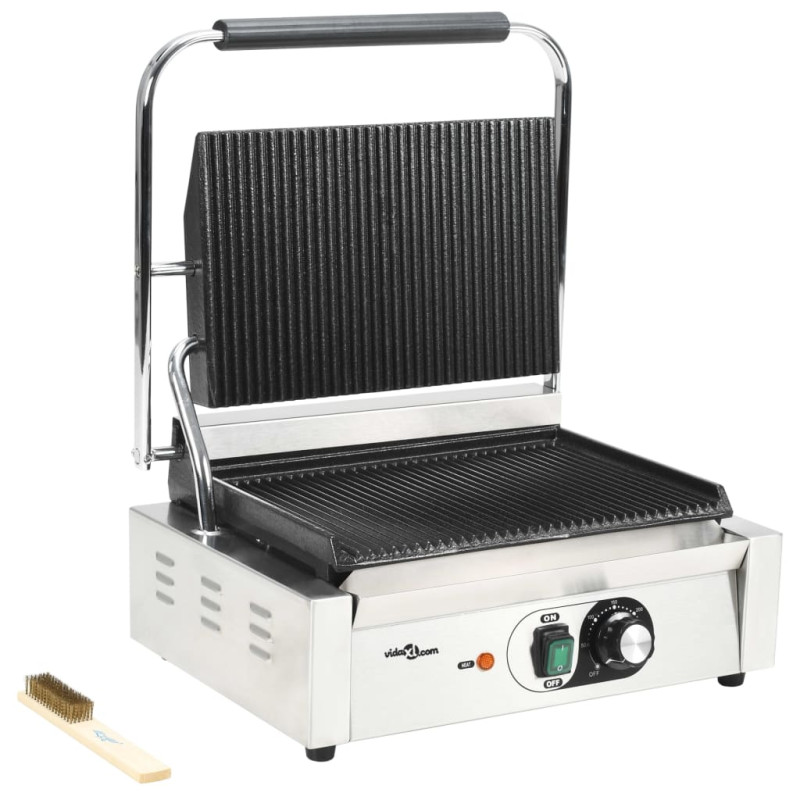 Grill rainuré pour panini 2200 W 43x30,5x20 cm 