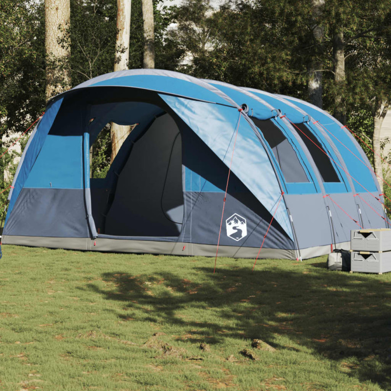 Tente de camping tunnel 5 personnes bleu imperméable