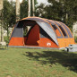 Tente de camping tunnel 5 personnes gris et orange imperméable