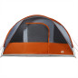 Tente de camping tunnel 5 personnes gris et orange imperméable