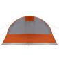 Tente de camping tunnel 5 personnes gris et orange imperméable