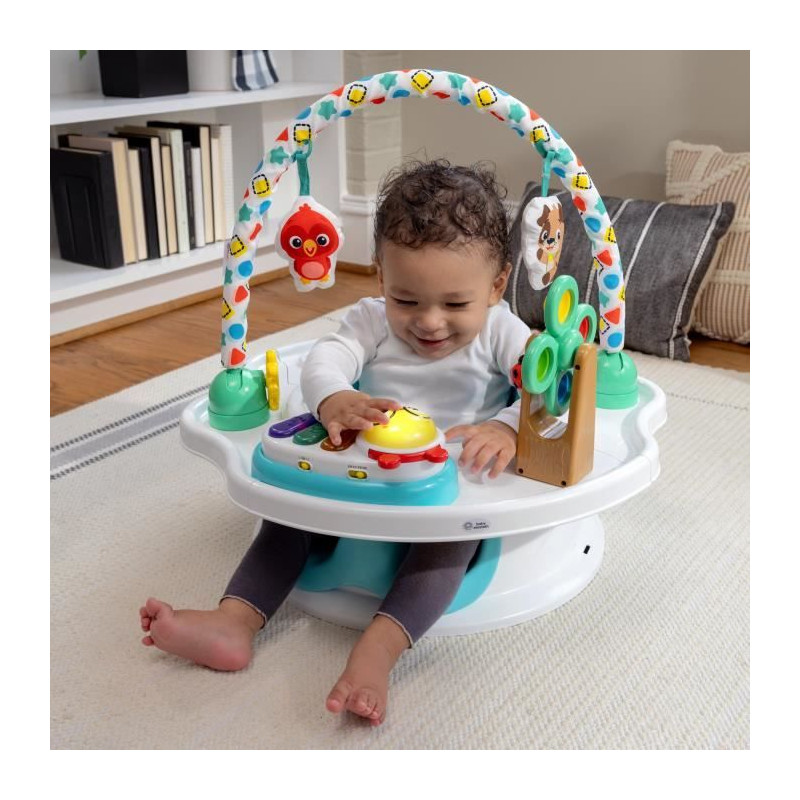 BABY EINSTEIN Siege SuperSeat 3 en 1, Siege d'activités - Réhausseur de table avec arche de jeu avec jouets interactifs