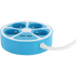 Multiprise design circulaire - CHACON - 4X16 A - Cordon 1,5 m - Avec 2 USB-A + Interrupteur - Bleu