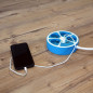 Multiprise design circulaire - CHACON - 4X16 A - Cordon 1,5 m - Avec 2 USB-A + Interrupteur - Bleu