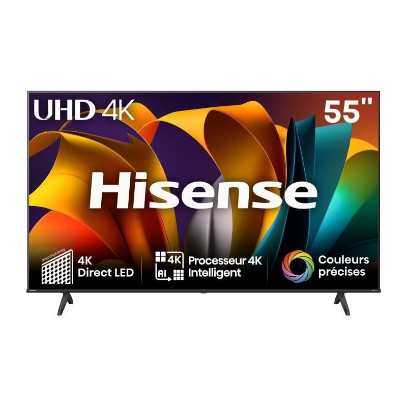 TV LED HISENSE 55A6N - 55 4K UHD - Dolby Vision - Smart TV - 3xHDMI - Bords ultra fins