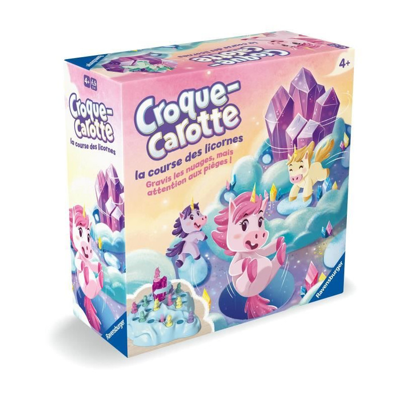 Croque Carotte Licorne, Jeu de société basé sur Croque Carotte, Jeu de parcours rigolo, Des 4 ans, 22798, Ravensburger