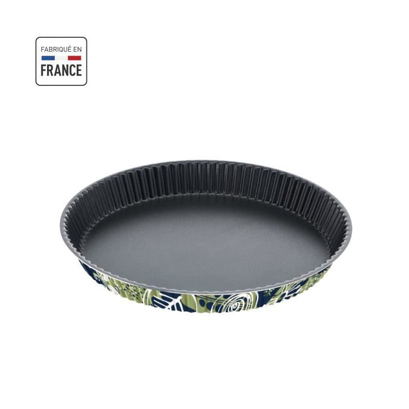 TEFAL Jungle Moule a tarte 30 cm, Antiadhésif, Démoulage parfait, Diffusion homogene de la chaleur, Fabriqué en France J57484