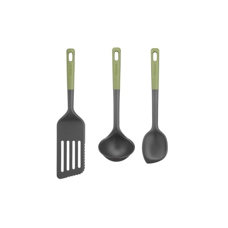 TEFAL Essential 2-en-1 Spatule + Cuillere-maryse + Louche graduée, Thermorésistant, Sans BPA, Compatible lave-vaisselle K279S3