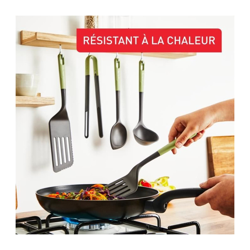 TEFAL Essential 2-en-1 Spatule + Cuillere-maryse + Louche graduée, Thermorésistant, Sans BPA, Compatible lave-vaisselle K279S3