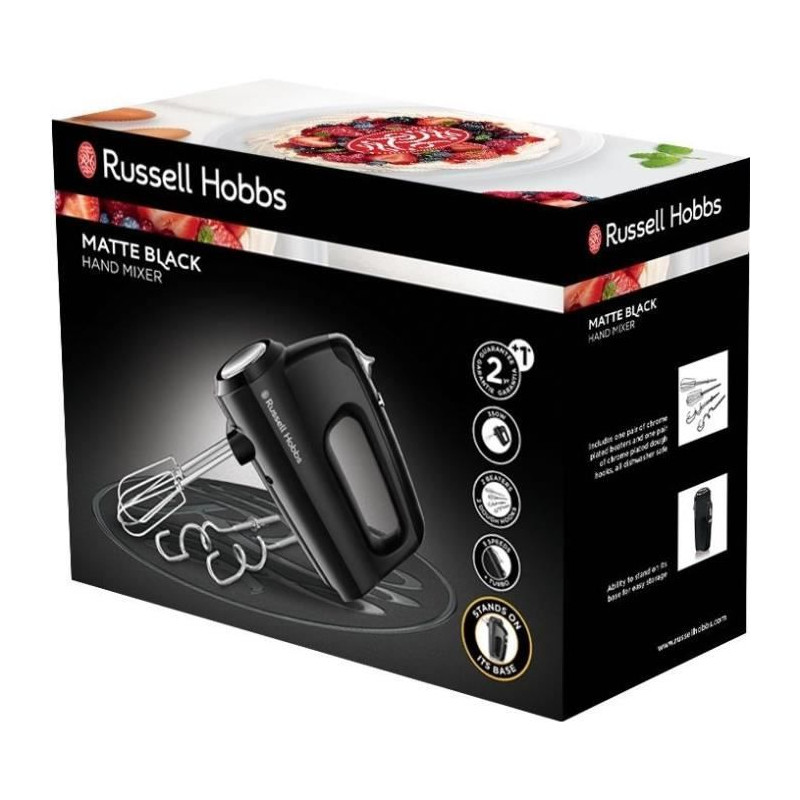 Batteur - RUSSELL HOBBS - Matte Black 24672-56 - 350 W - 5 vitesses + Turbo - Noir mat