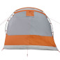 Tente de camping tunnel 4 personnes gris et orange imperméable