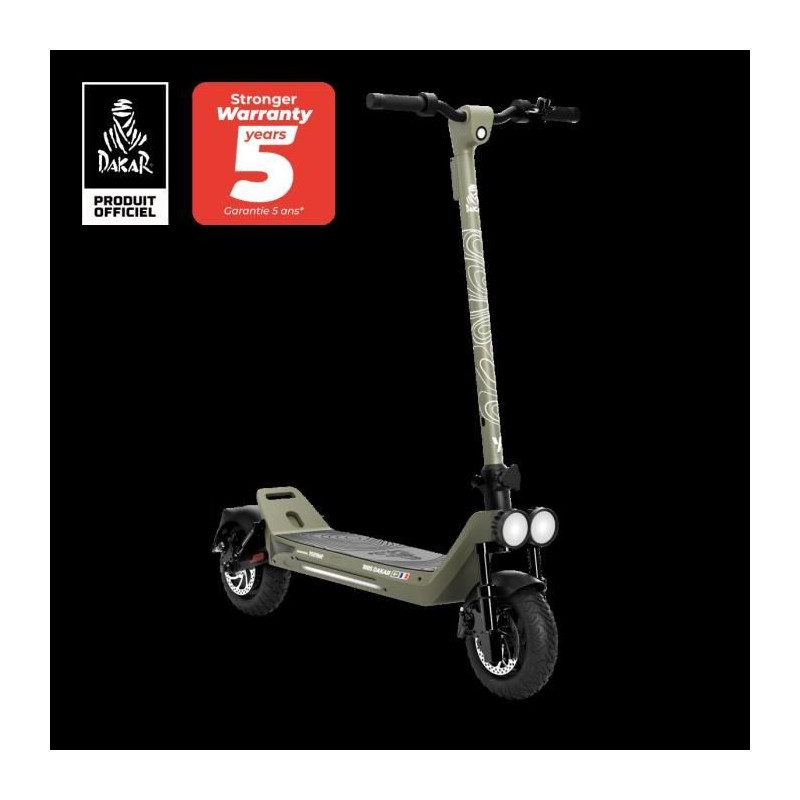 Trottinette électrique - YEEP.ME - DAKAR 100S SUV CROSS - Roues 10 - 1200W - 48V - Autonomie 50km - Triple phare et clignotants