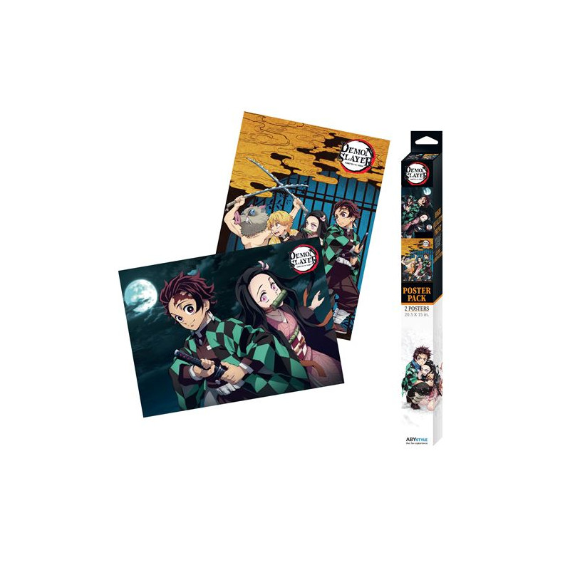 ABYstyle DEMON SLAYER Set 2 Chibi Posters Groupe & Duo (52x38cm)