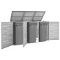 Abri pour trois poubelles 207x77,5x112,5 cm Inox