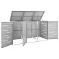 Abri pour trois poubelles 207x77,5x112,5 cm Inox