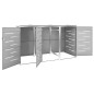 Abri pour trois poubelles 207x77,5x112,5 cm Inox