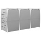 Abri pour trois poubelles 207x77,5x112,5 cm Inox