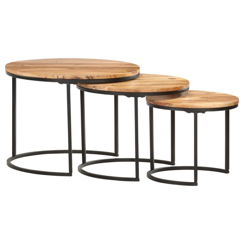 Tables gigognes 3 pcs Bois d acacia massif