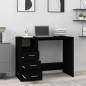 Bureau avec tiroirs Noir 102x50x76 cm Bois d ingénierie