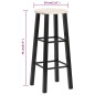 Tabourets de bar lot de 2 noir MDF