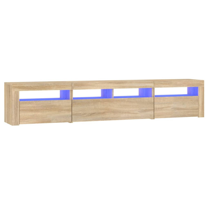 Meuble TV avec lumières LED Chêne sonoma 210x35x40 cm