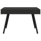 Table d appoint pliable noir 60x40x38 cm résine tressée