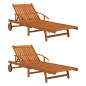 Chaises longues lot de 2 Bois d acacia solide