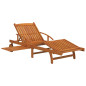 Chaises longues lot de 2 Bois d acacia solide