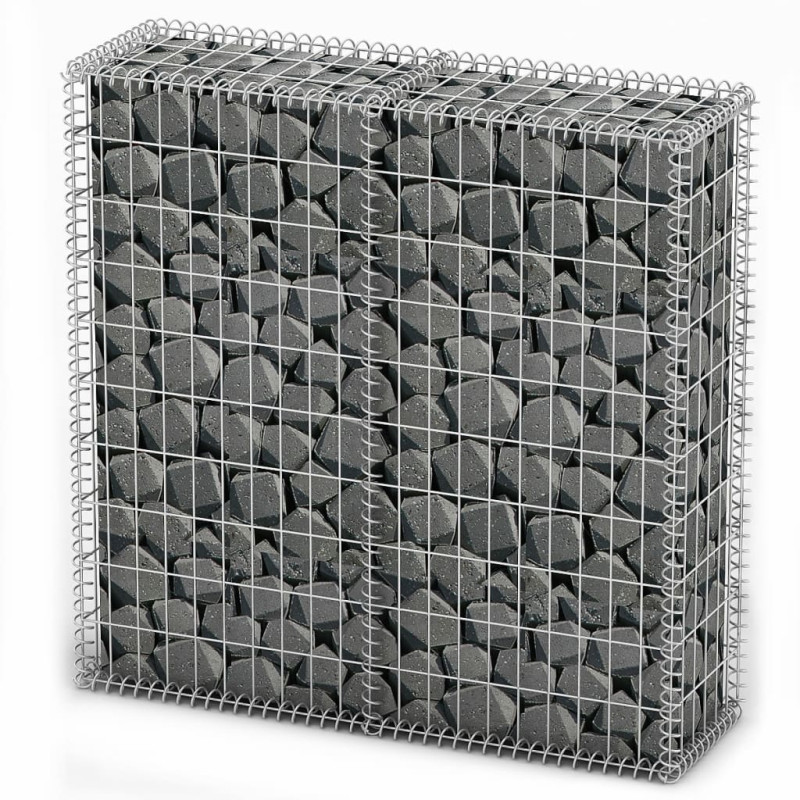 Panier de gabion avec couvercle Fil galvanisé 100x100x30 cm 