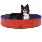 Piscine pliable pour chiens Rouge 160x30 cm PVC