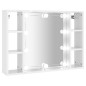 Armoire de miroir avec LED Blanc brillant 76x15x55 cm