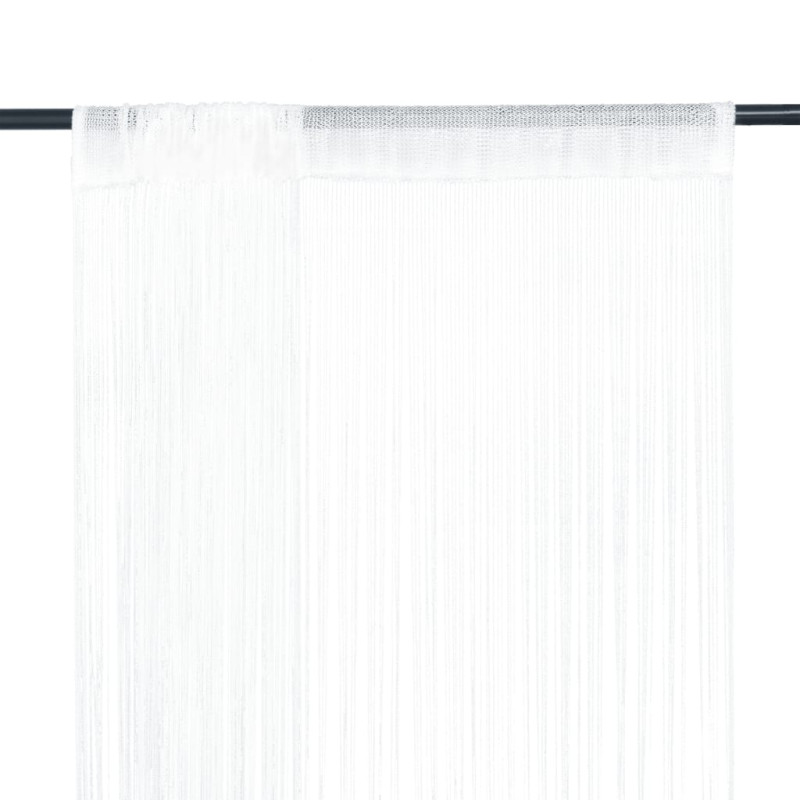 Rideau en fils 2 pcs 140 x 250 cm Blanc