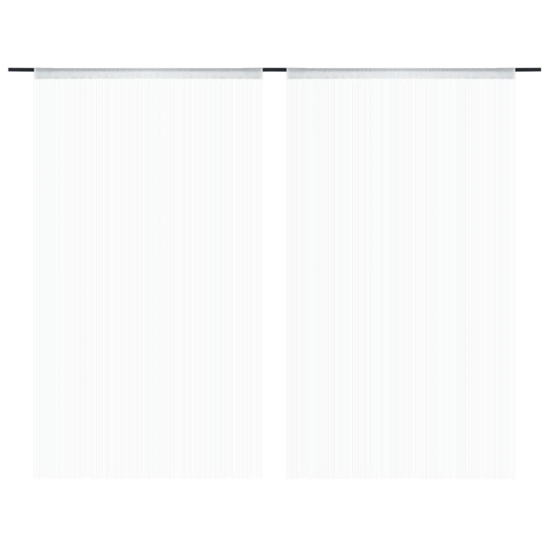 Rideau en fils 2 pcs 140 x 250 cm Blanc