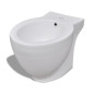 Ensemble de toilette et bidet sur pied blanc céramique