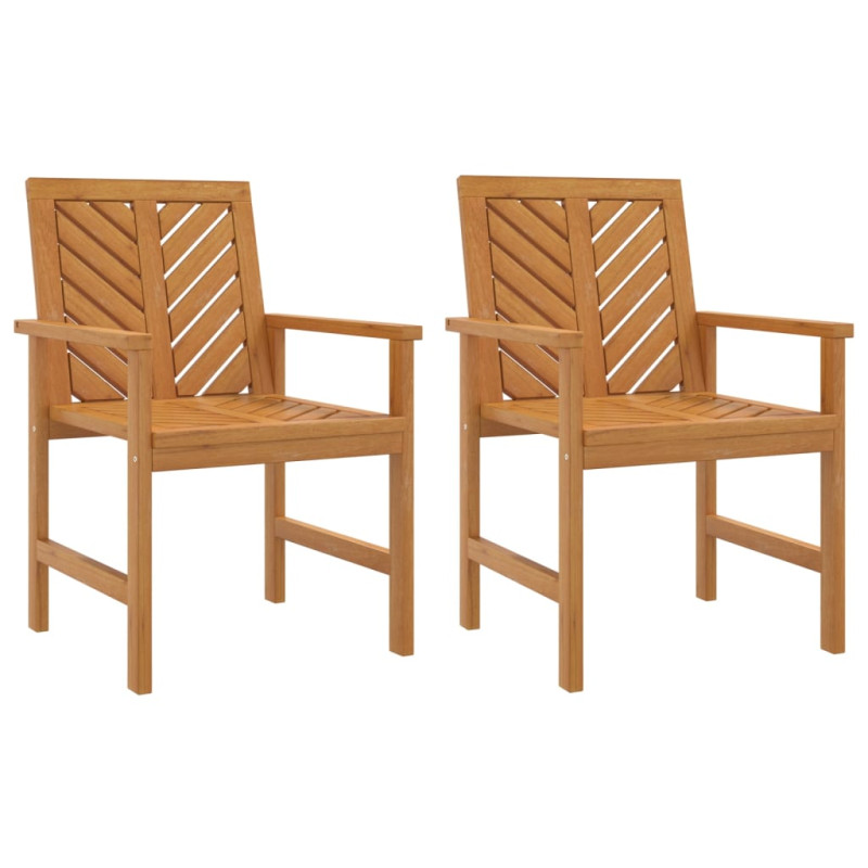 Chaises à manger de jardin lot de 2 bois massif d acacia