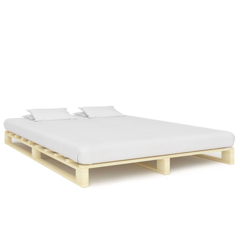 Cadre de lit de palette sans matelas 140x200 cm bois massif pin