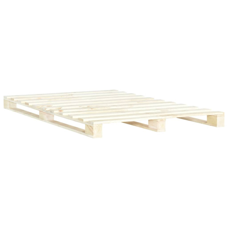 Cadre de lit de palette sans matelas 140x200 cm bois massif pin