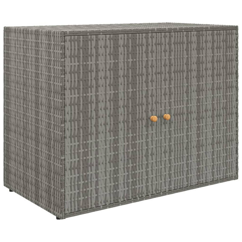 Armoire de rangement jardin Gris 100x55,5x80 cm Résine tressée