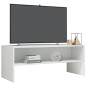 Meuble TV Blanc brillant 100x40x40 cm Bois d’ingénierie