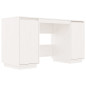 Bureau blanc 140x50x75 cm bois massif de pin