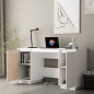 Bureau blanc 140x50x75 cm bois massif de pin