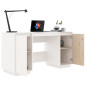 Bureau blanc 140x50x75 cm bois massif de pin