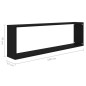 Étagères cube murales 4 pcs noir 100x15x30 cm bois d ingénierie