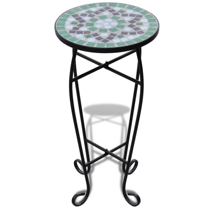 Table d appoint Mosaïque Vert et blanc