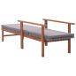 Chaise longue et coussin Résine tressée et bois d acacia Gris