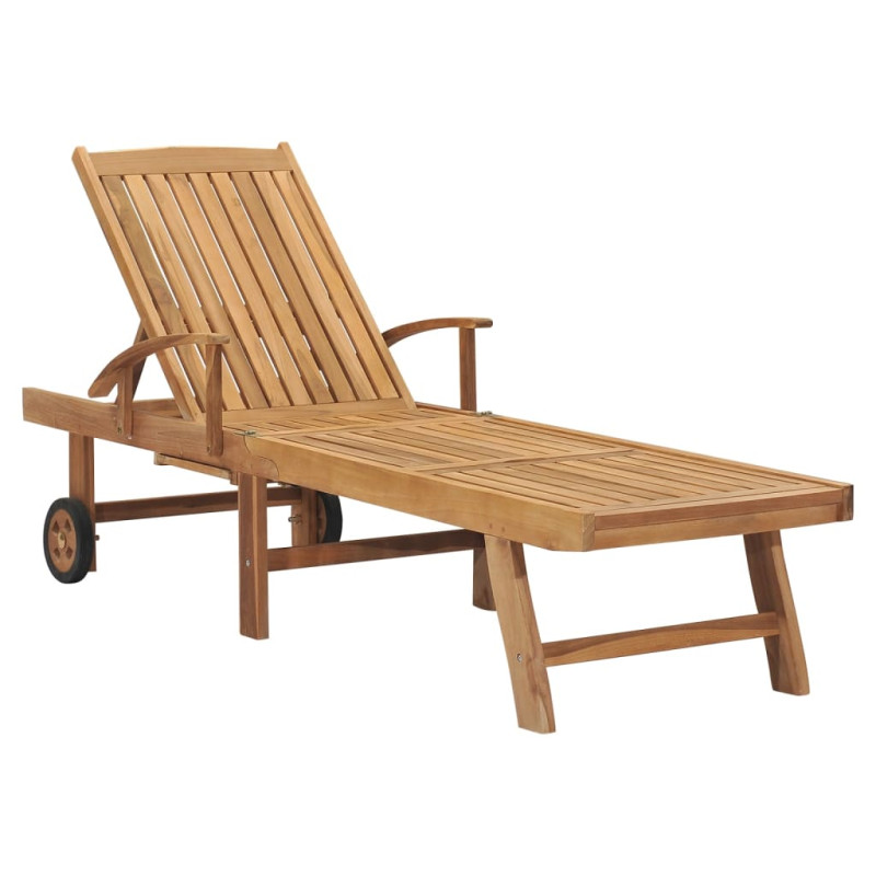 Chaise longue Bois de teck solide