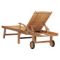 Chaise longue Bois de teck solide