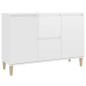 Buffet blanc brillant 101x35x70 cm bois d ingénierie