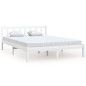 Cadre de lit sans matelas blanc bois massif 160x200 cm